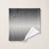 ギリシャ語イオン列のスクロールと線グラデーション灰色 バスタオルセット (ウォッシュタオル)