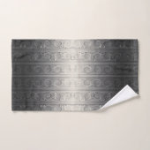 ギリシャ語イオン列のスクロールと線グラデーション灰色 バスタオルセット (ハンドタオル)