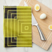 ギリシャ語シックなタオル – 黄色 キッチンタオル (四つ折り)