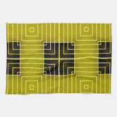 ギリシャ語シックなタオル – 黄色 キッチンタオル (横)