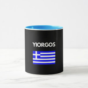ギリシャ語フラグデザイン マグカップ