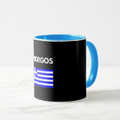 ギリシャ語フラグデザイン マグカップ (正面右)