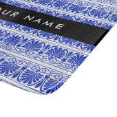 ギリシャ語フレットアラベスクブルー，あなたの名前，パーソナライズ カッティングボード (角)