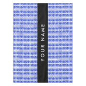 ギリシャ語フレットアラベスクブルー，あなたの名前，パーソナライズ テーブルクロス (正面)