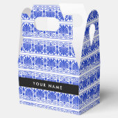 ギリシャ語フレットアラベスクブルー，あなたの名前，パーソナライズ フェイバーボックス (オープン)