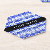 ギリシャ語フレットアラベスクブルー,あなたの名前,パーソナライズ ペーパーコースター (アングル)