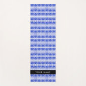 ギリシャ語フレットアラベスクブルー，あなたの名前，パーソナライズ ヨガマット (正面)