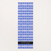 ギリシャ語フレットアラベスクブルー，あなたの名前，パーソナライズ ヨガマット (裏面)