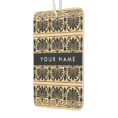 ギリシャ語フレット・アラベスク・ブラウン、お名前、パーソナライズ カーエアーフレッシュナー (左)