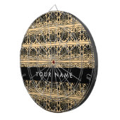 ギリシャ語フレット・アラベスク・ブラウン、お名前、パーソナライズ ダーツボード (正面右)