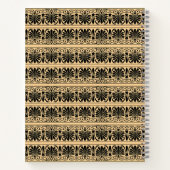 ギリシャ語フレット・アラベスク・ブラウン、お名前、パーソナライズ ノートブック (裏面)