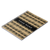 ギリシャ語フレット・アラベスク・ブラウン、お名前、パーソナライズ ノートブック (左側)