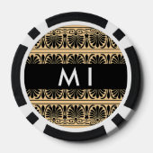 ギリシャ語フレット・アラベスク・ブラウン、お名前、パーソナライズ ポーカーチップ (裏面)
