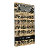 ギリシャ語フレット・アラベスク・ブラウン、お名前、パーソナライズ ミニクリップボード (アングル)