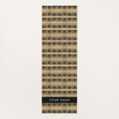 ギリシャ語フレット・アラベスク・ブラウン、お名前、パーソナライズ ヨガマット (裏面)