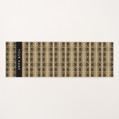 ギリシャ語フレット・アラベスク・ブラウン、お名前、パーソナライズ ヨガマット (正面(横))