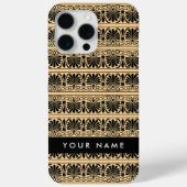 ギリシャ語フレット・アラベスク・ブラウン、お名前、パーソナライズ Case-Mate iPhoneケース (裏面)