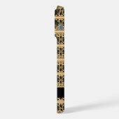 ギリシャ語フレット・アラベスク・ブラウン、お名前、パーソナライズ iPhoneケース (左側面)