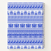 ギリシャ語フレット、ミックスミックスミアンダー鍵、ブルー、あなたの名前 ノートブック (裏面)