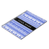 ギリシャ語フレット、ミックスミックスミアンダー鍵、ブルー、あなたの名前 ノートブック (左側)