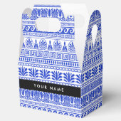 ギリシャ語フレット、ミックスミックスミアンダー鍵、ブルー、あなたの名前 フェイバーボックス (オープン)