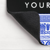 ギリシャ語フレット、ミックスミックスミアンダー鍵、ブルー、あなたの名前 マウスパッド (コーナー)