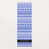 ギリシャ語フレット、ミックスミックスミアンダー鍵、ブルー、あなたの名前 ヨガマット (裏面)