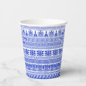 ギリシャ語フレット、ミックスミックスミアンダー鍵、ブルー、あなたの名前 紙コップ (裏面)