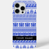 ギリシャ語フレット、ミックスミックスミアンダー鍵、ブルー、あなたの名前 Case-Mate iPhoneケース (裏面)