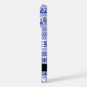 ギリシャ語フレット、ミックスミックスミアンダー鍵、ブルー、あなたの名前 iPhoneケース (左側面)