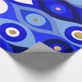 ギリシャ語マティ・マタキ – Matiasma Evil Eye blues ラッピングペーパー (角)