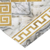 ギリシャ語ミアンダー – ギリシャ語鍵ホワイトマーブルと金ゴールド ショートテーブルランナー (コーナー)