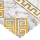 ギリシャ語ミアンダー – ギリシャ語鍵ホワイトマーブルと金ゴールド テーブルクロス (アングル)