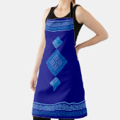 ギリシャ語ミアンダー – ギリシャ語鍵 – 青の影 エプロン (インサイチュ)