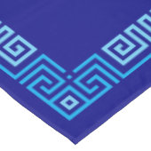 ギリシャ語ミアンダー – ギリシャ語鍵 – 青の影 テーブルクロス (アングル)