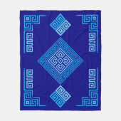 ギリシャ語ミアンダー – ギリシャ語鍵 – 青の影 フリースブランケット (正面)