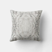 ギリシャ語メアンダー – ギリシャ鍵白大理石質感 クッション (裏面)