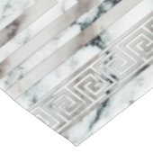 ギリシャ語メアンダー – ギリシャ鍵白大理石質感 テーブルクロス (アングル)