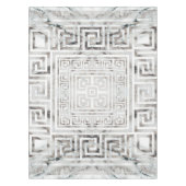 ギリシャ語メアンダー – ギリシャ鍵白大理石質感 テーブルクロス (正面)