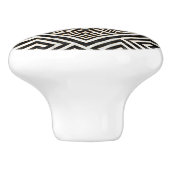 ギリシャ語メアンダー – ギリシャ鍵黒と白大理石 セラミックノブ (側面)