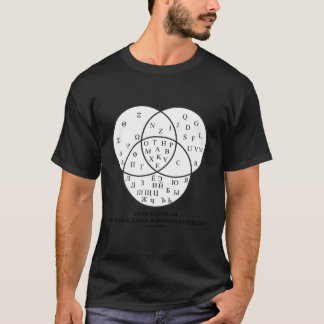 ギリシャ語ラテン文字キリル文字ロシアののベンダイアグラム Tシャツ