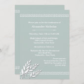 ギリシャ語縁ど鍵(カラーの選択)招待状 招待状 (正面/裏面)