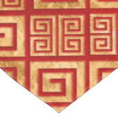 ギリシャ語蛇行 – ギリシャ鍵-金ゴールドオンレッド#2 テーブルクロス (アングル)