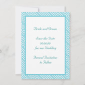 ギリシャ語鍵とローレルリースティール(緑がかった色)リクエスト3 セーブザデート (裏面)