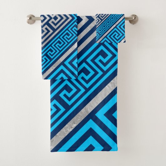 ギリシャ語鍵オーナメント – ギリシャ語ミアンダー – ロムバス#3 バスタオルセット (インサイチュ)