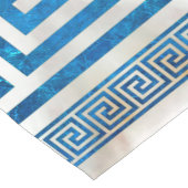 ギリシャ語鍵オーナメント – ギリシャ語ミアンダー – 青い大理石 ショートテーブルランナー (コーナー)