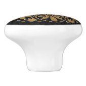 ギリシャ語鍵オーナメント – 黒と金ゴールド セラミックノブ (側面)