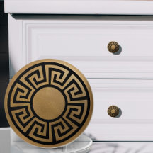 ギリシャ語鍵オーナメント – 黒と金ゴールド