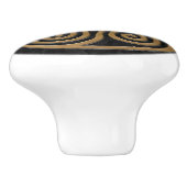 ギリシャ語鍵オーナメント – 黒と金ゴールド セラミックノブ (側面)