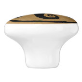 ギリシャ語鍵オーナメント – 黒と金ゴールド セラミックノブ (側面)